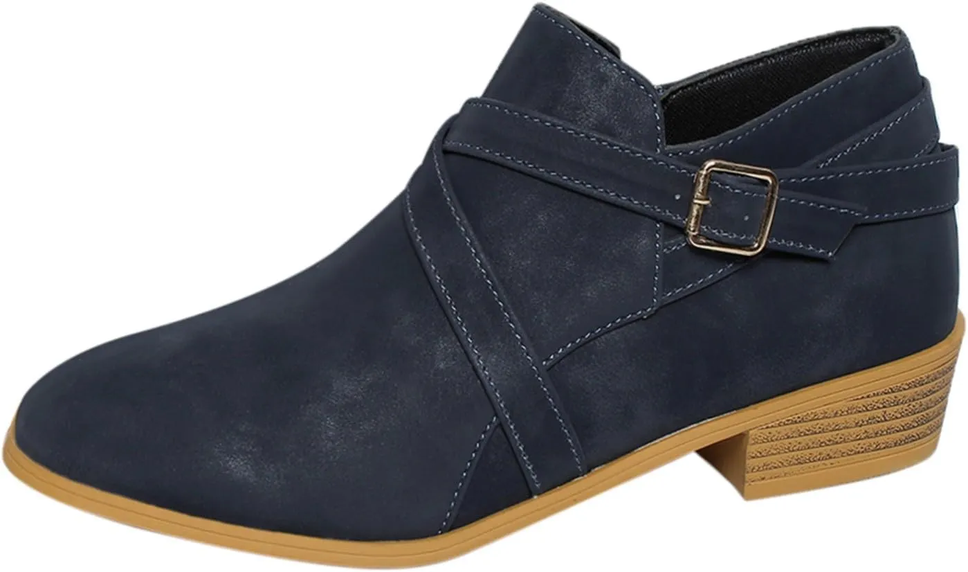 Women's Boots Ankle Wide Ankle Booties for Women Boots for Women Low Heel Boot for Men Comfortable and Soft Lightweight Side Zipper Pointd Toe Suede