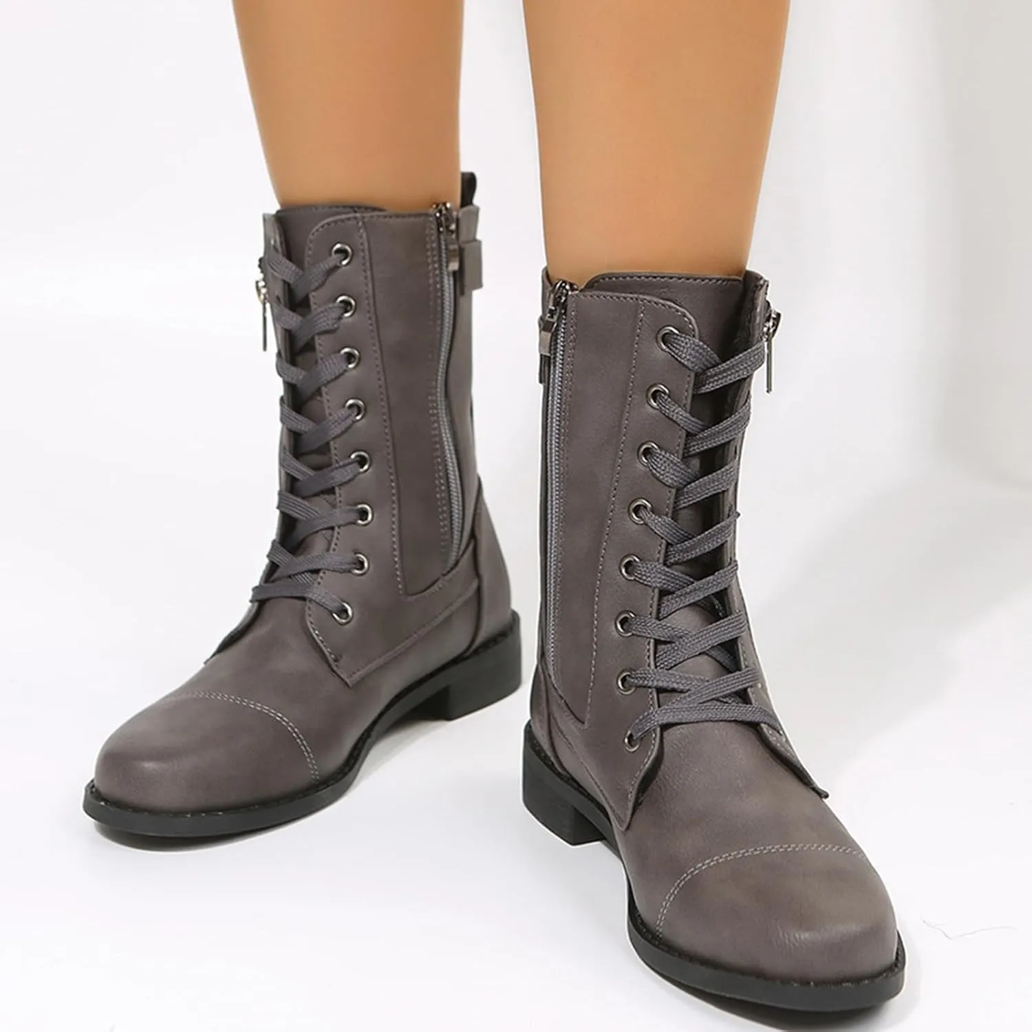 Women's Boots Ankle Wide Ankle Booties for Women Boots for Women Low Heel Boot for Men Comfortable and Soft Lightweight Side Zipper Pointd Toe Suede