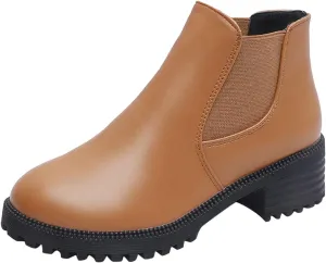 Womens Boots Fall 2024 Ankle Black Womens Booties Soft Boots for Women Comfortable Womens Bootie with Heel Flat Bottom Fashion Slip on Pointed Toe Leather Casual