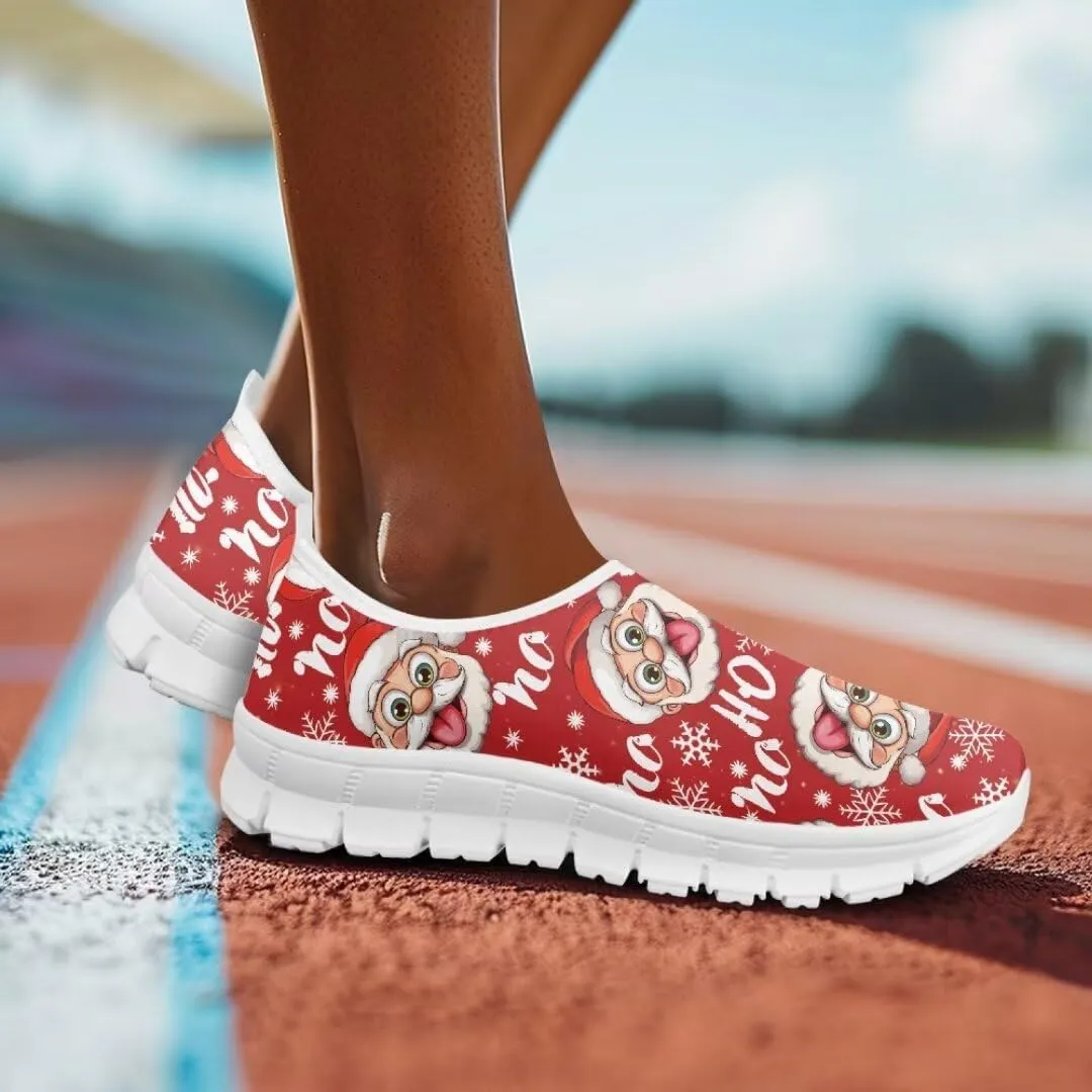 Women's Christmas Sneaker Casual Lightweight Low Top Running Shoes Cozy Slip On Non-Slip Holiday Walking Sneaker for Ladies US 5.5-11.5