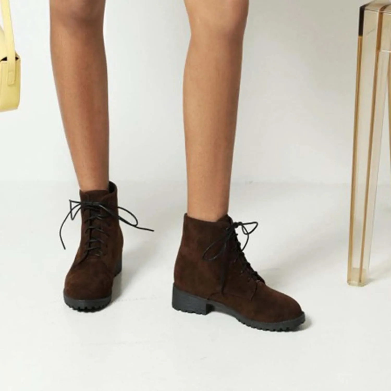Womens Winter Boots Ankle Womens Booties Black Brown Boots for Women Pointed Toe Bootie for Women Comfy Soft Cover Heel Pointed Toe Mid Heel Slip On