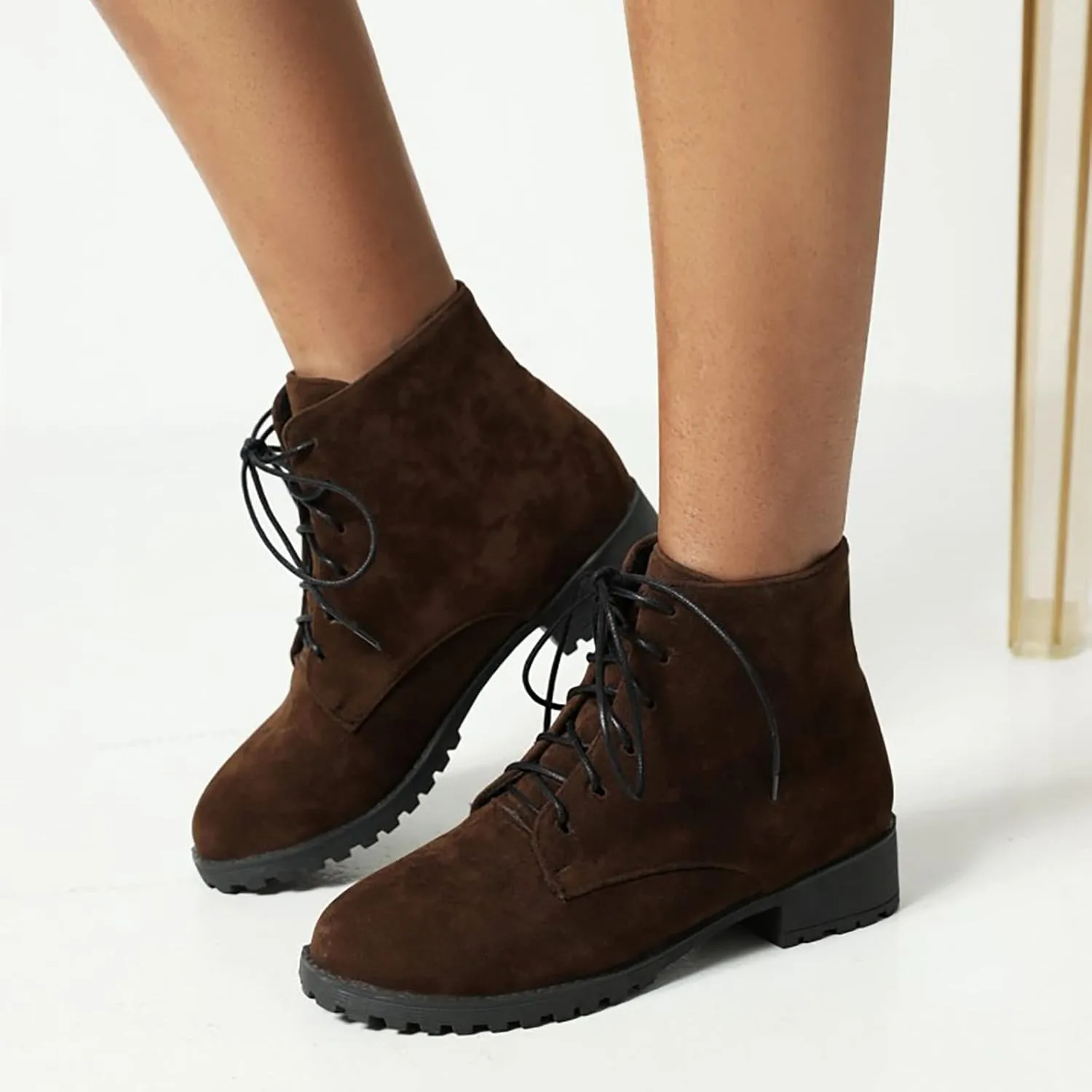 Womens Winter Boots Ankle Womens Booties Black Brown Boots for Women Pointed Toe Bootie for Women Comfy Soft Cover Heel Pointed Toe Mid Heel Slip On