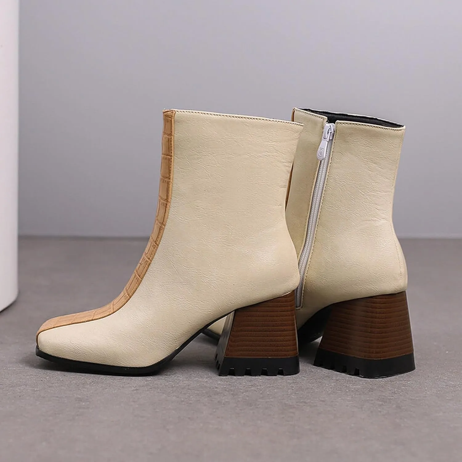 Work Boots for Women Ankle Womens Ankle Booties Black Low Heel Boots Wedge Boot Soft Sole Fashion Closed Toe Wide Fit Available