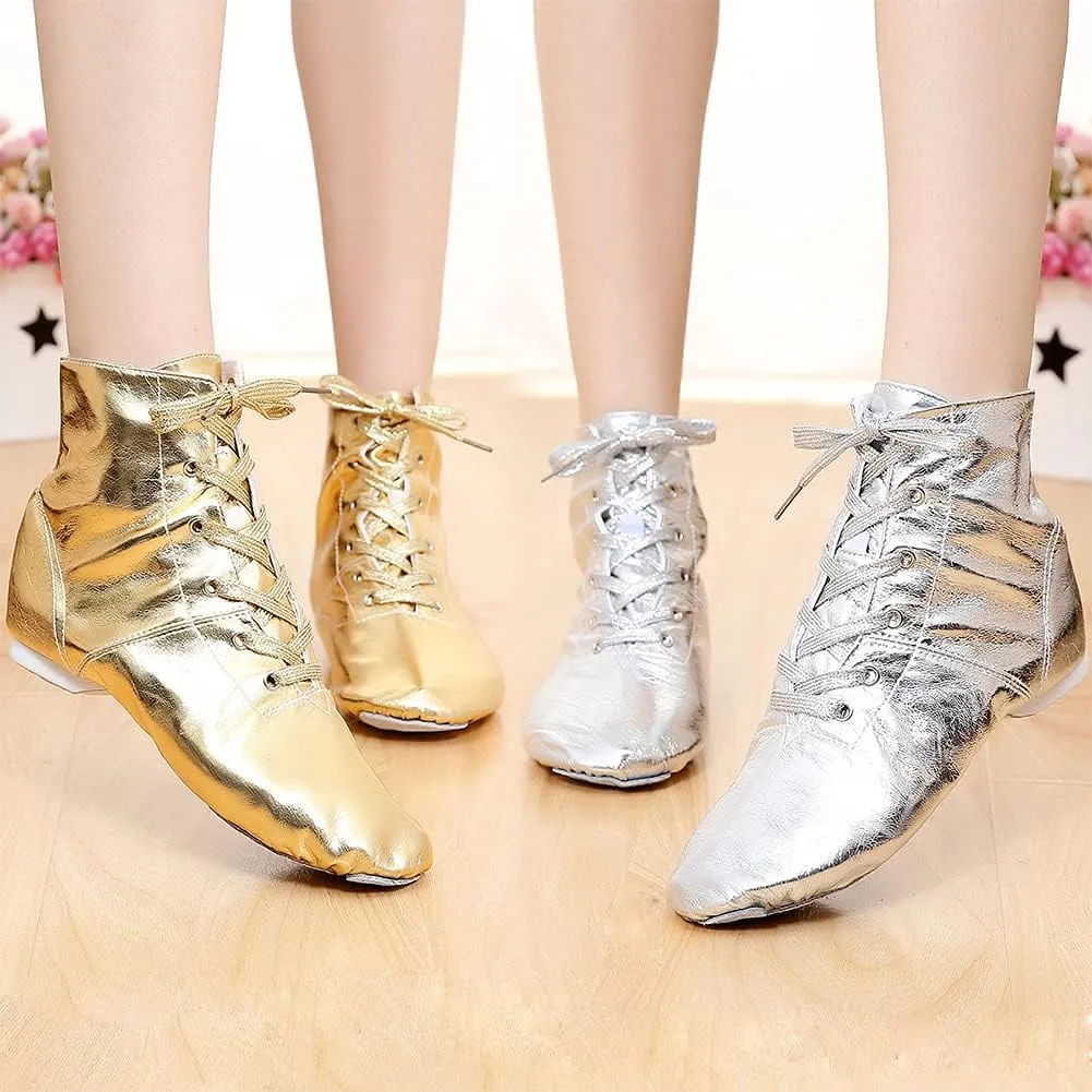 YKXLM Lace up Jazz Shoes Modern Dance Boots Over The Ankle for Women and Men,Model GBPUJS