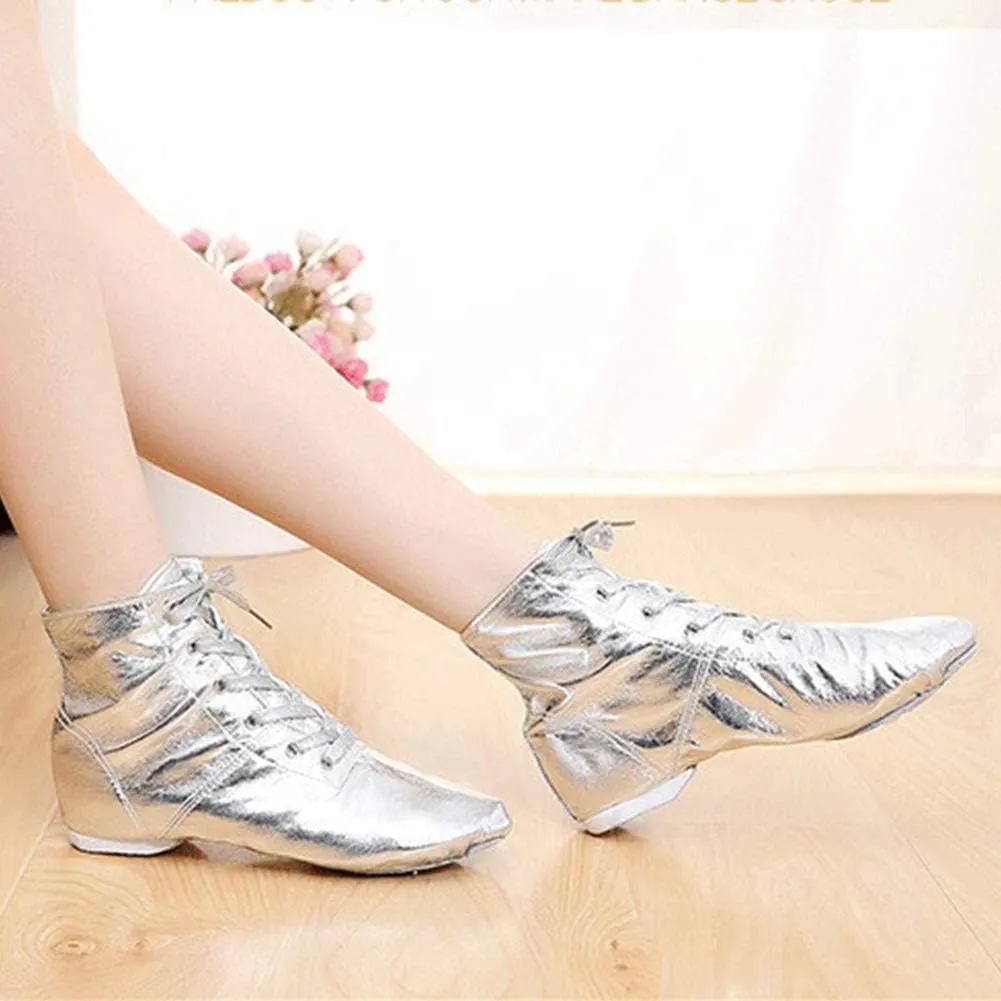 YKXLM Lace up Jazz Shoes Modern Dance Boots Over The Ankle for Women and Men,Model GBPUJS