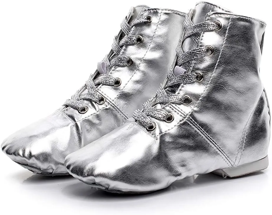 YKXLM Lace up Jazz Shoes Modern Dance Boots Over The Ankle for Women and Men,Model GBPUJS