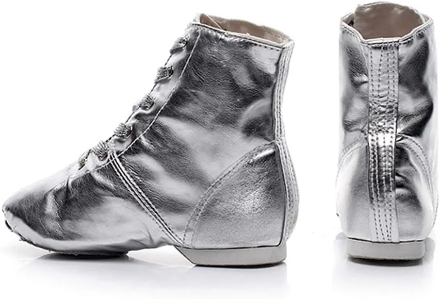 YKXLM Lace up Jazz Shoes Modern Dance Boots Over The Ankle for Women and Men,Model GBPUJS