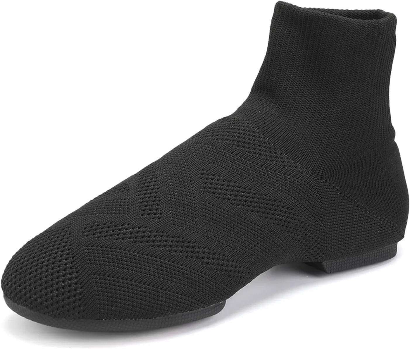 YKXLM Women Standard Practice Social Dance Sneaker Beginner Dance Practice Shoes for Women Low Heel Ballroom,Black,1" Heel,7.5 US