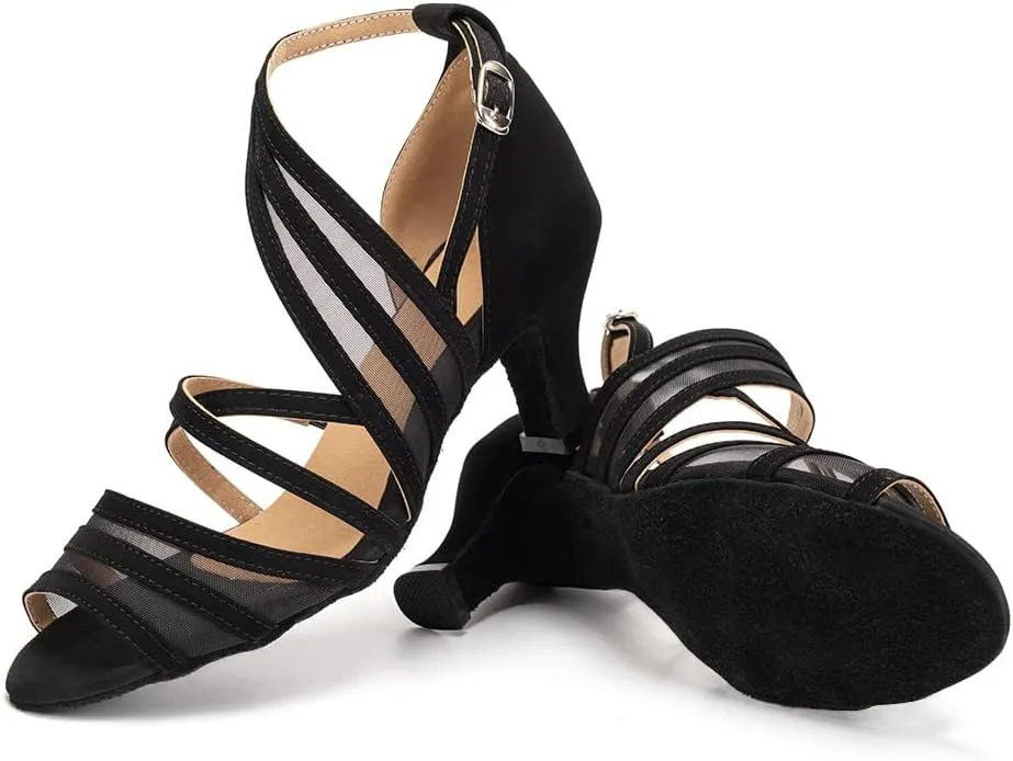 YKXLM Women's Professional Latin Dance Shoes Salsa Ballroom Wedding Dancing Shoes Model 027